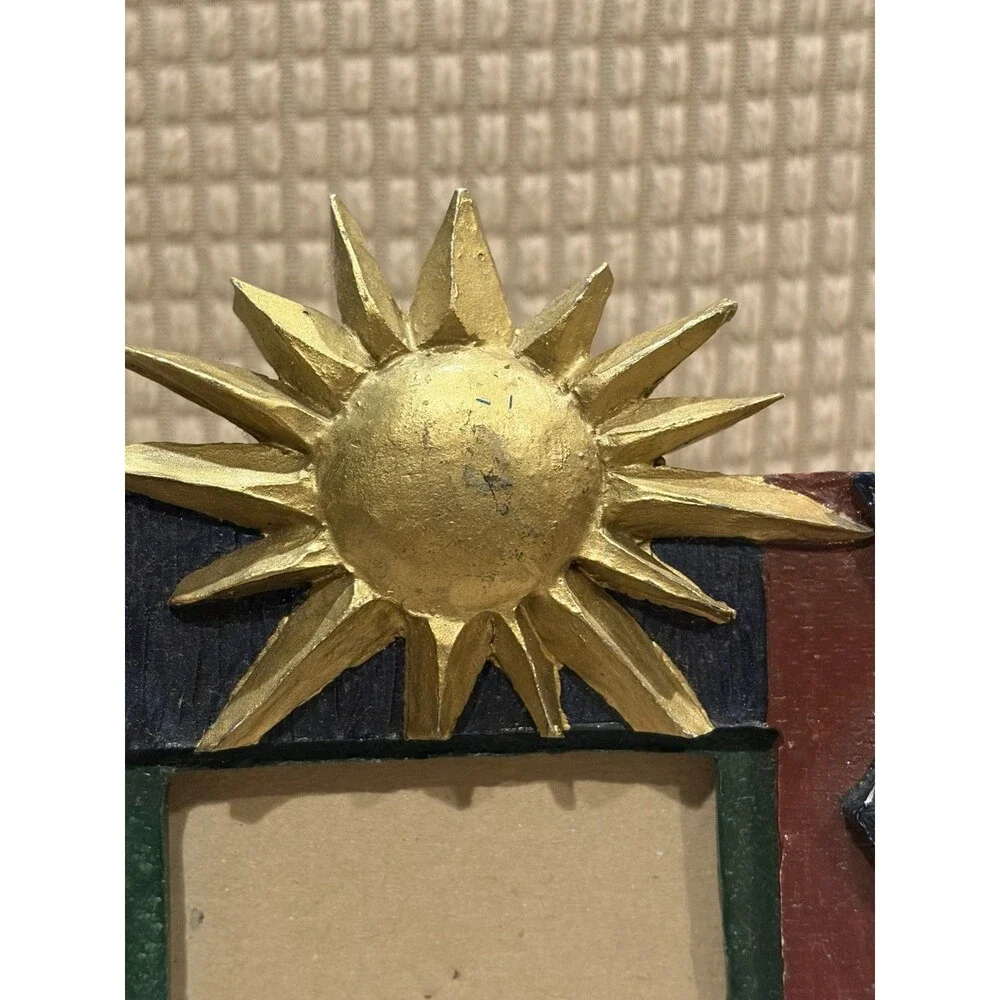 Vintage 1993 Figi Graphics Celestial Sun Moon Picture Frame Whimsigoth Y2K Resin